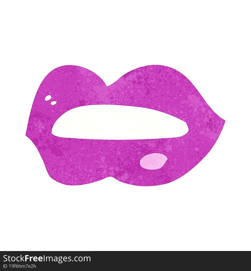 cartoon pink lips