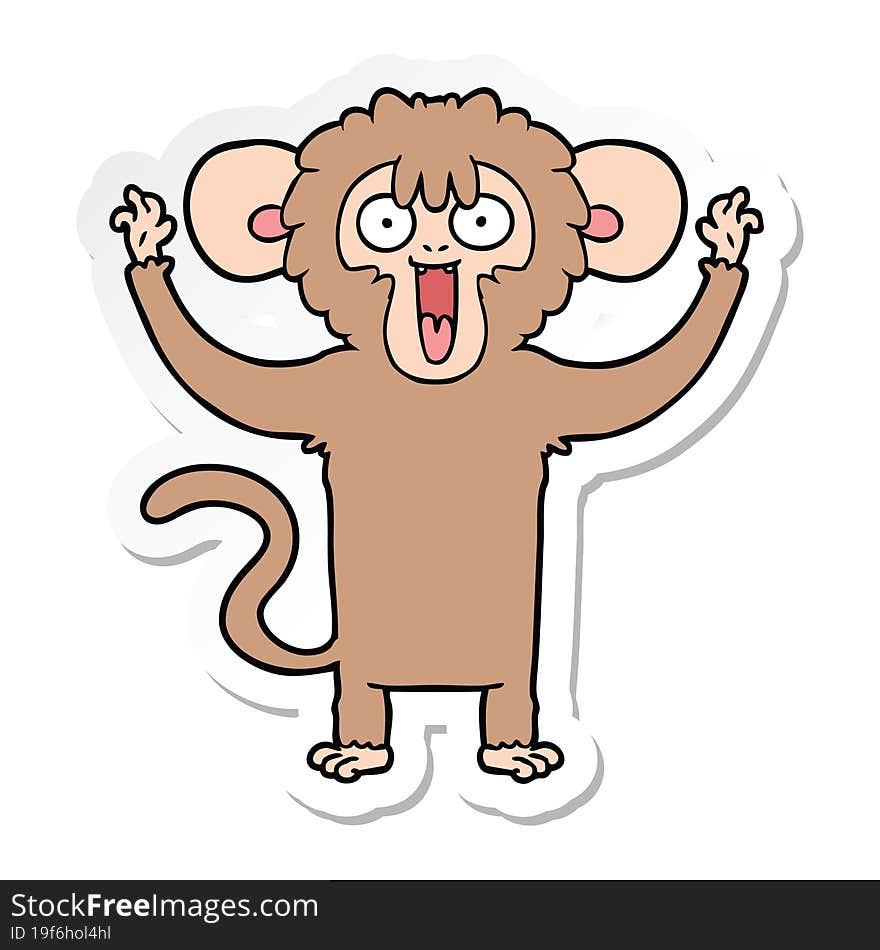 Sticker Of A Cartoon Monkey