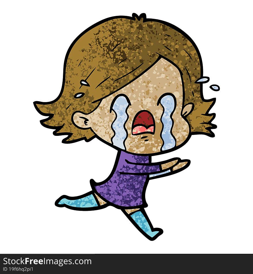 cartoon woman crying. cartoon woman crying