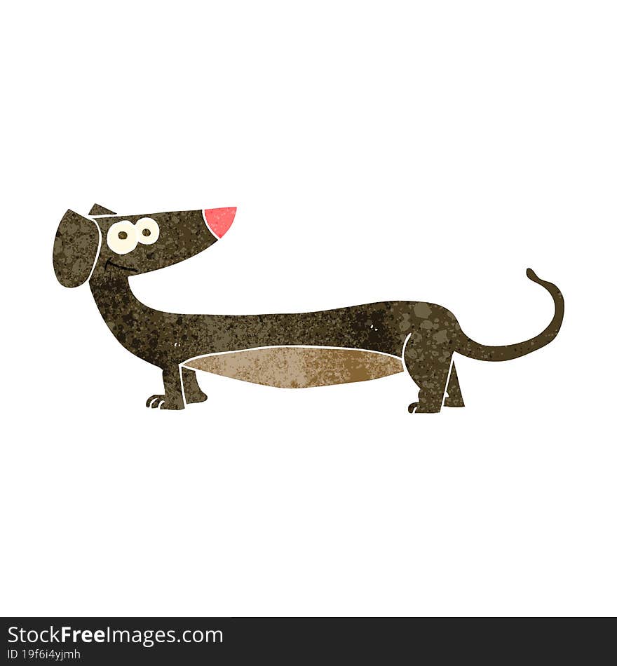 retro cartoon dachshund