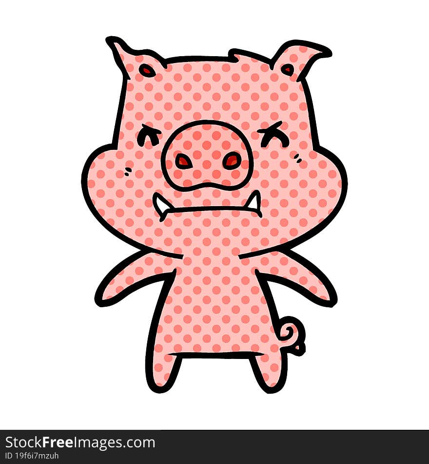 angry cartoon pig. angry cartoon pig