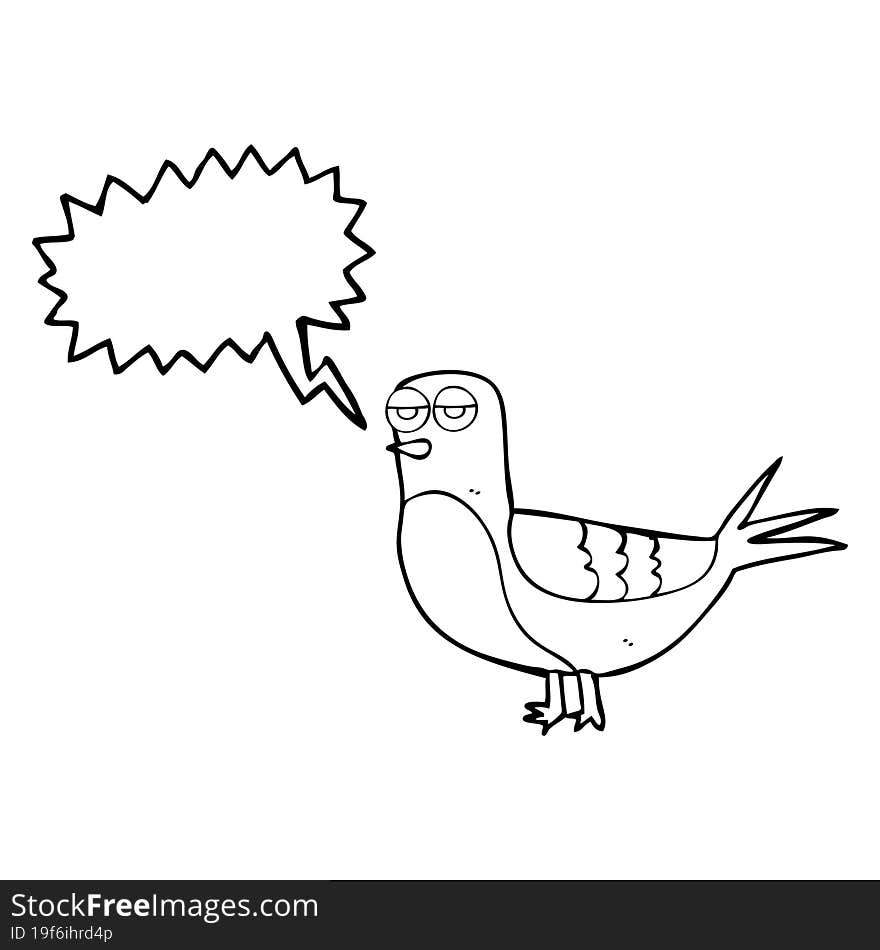 speech bubble cartoon pigeon