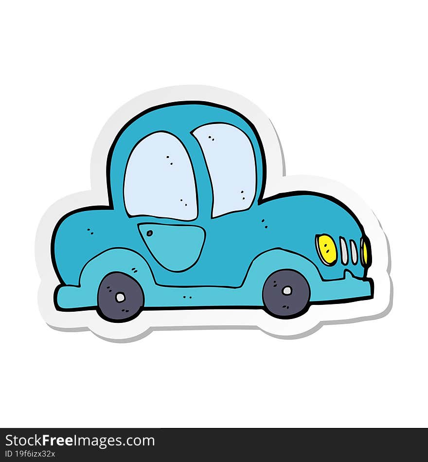 sticker of a cartoon car