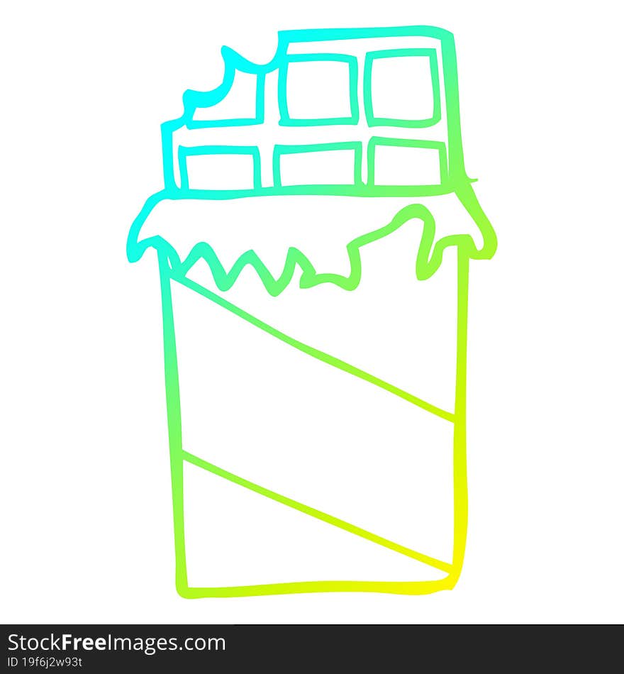 Cold Gradient Line Drawing Cartoon Chocolate Bar