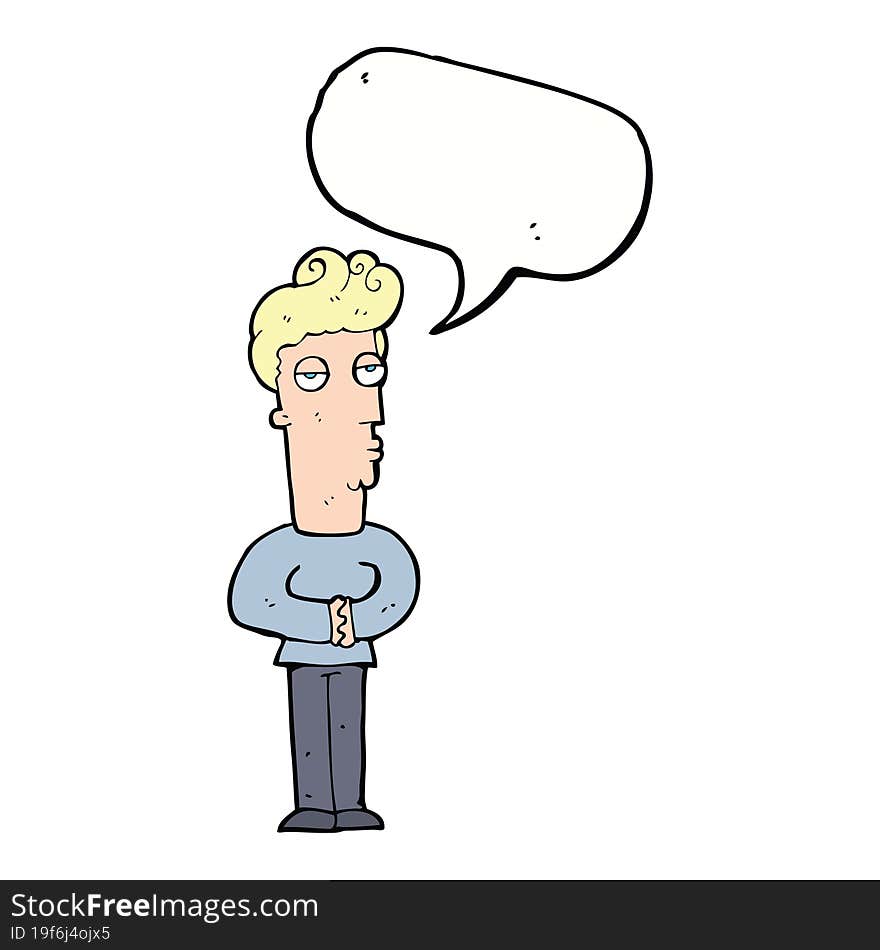 Cartoon Arrogant Man With Speech Bubble