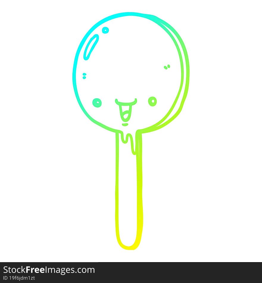 cold gradient line drawing cartoon candy lollipop