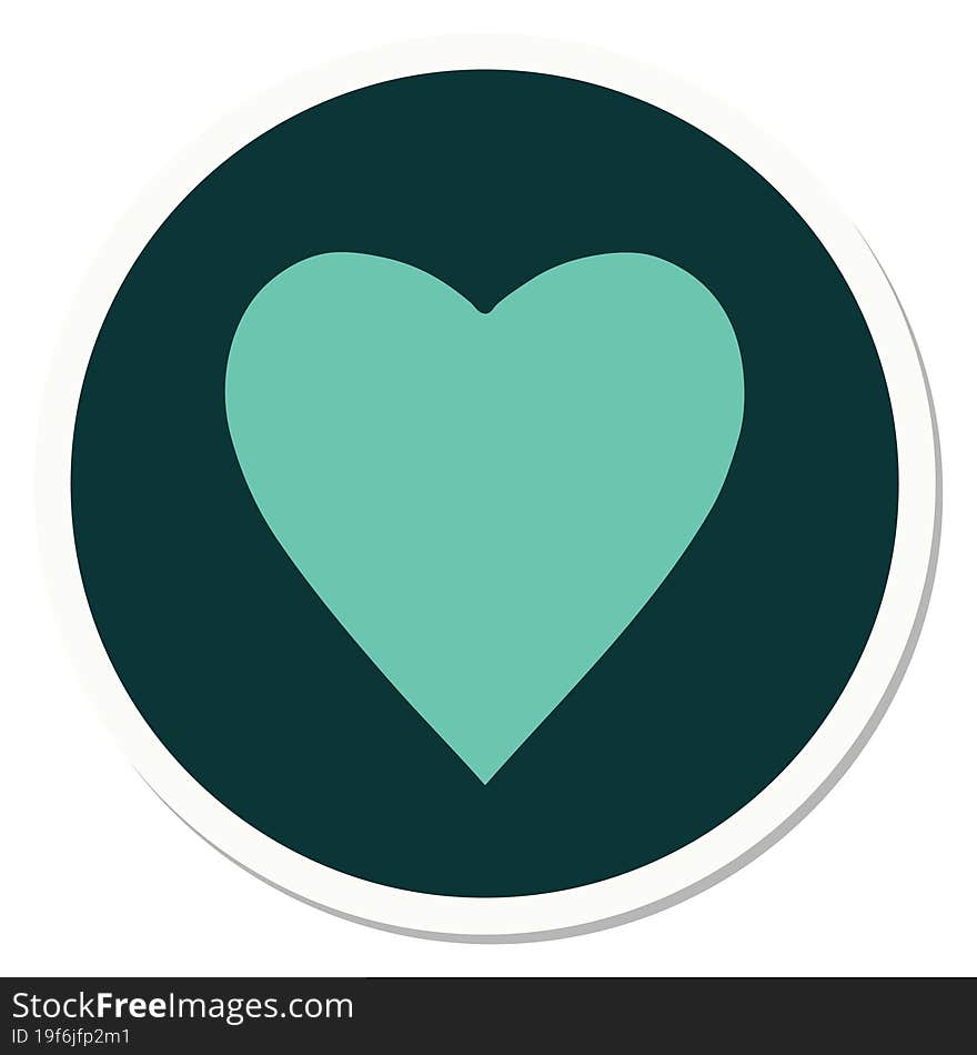 sticker of tattoo in traditional style of a heart. sticker of tattoo in traditional style of a heart