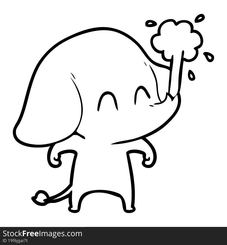 cute cartoon elephant spouting water. cute cartoon elephant spouting water