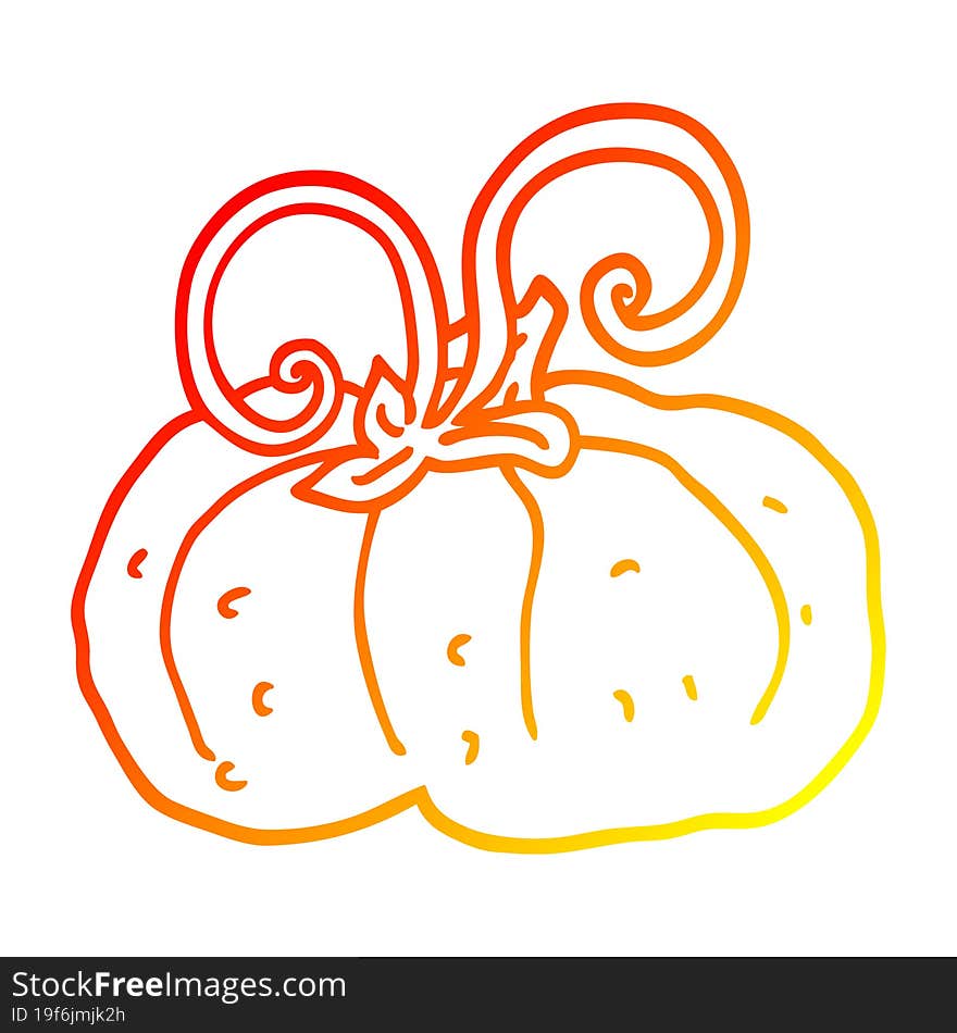 warm gradient line drawing cartoon winter squash