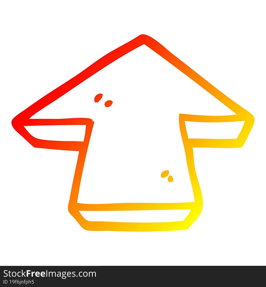 Warm Gradient Line Drawing Cartoon Arrow Symbol