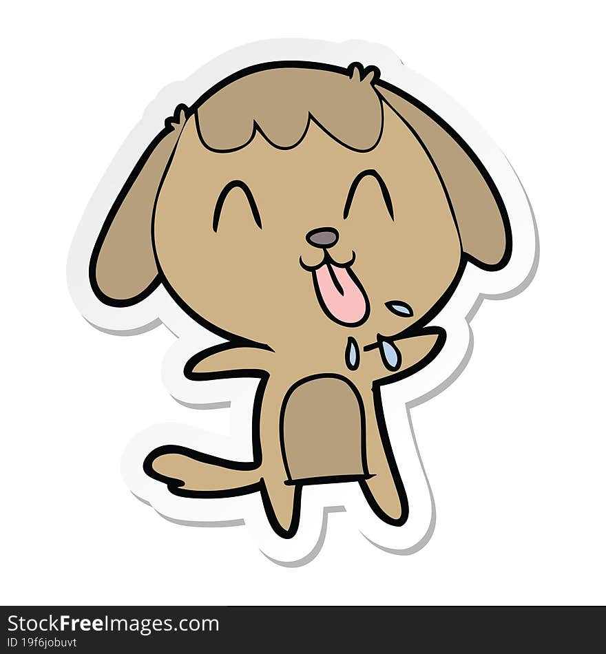 sticker of a cute cartoon dog