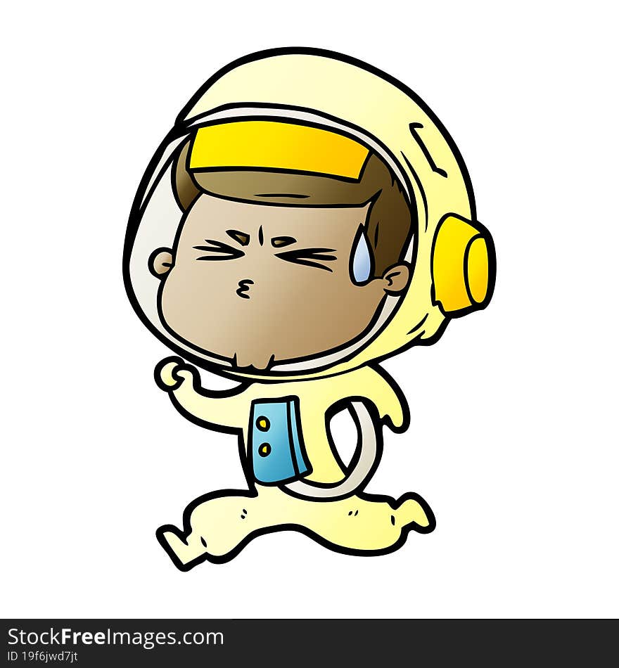 cartoon stressed astronaut. cartoon stressed astronaut