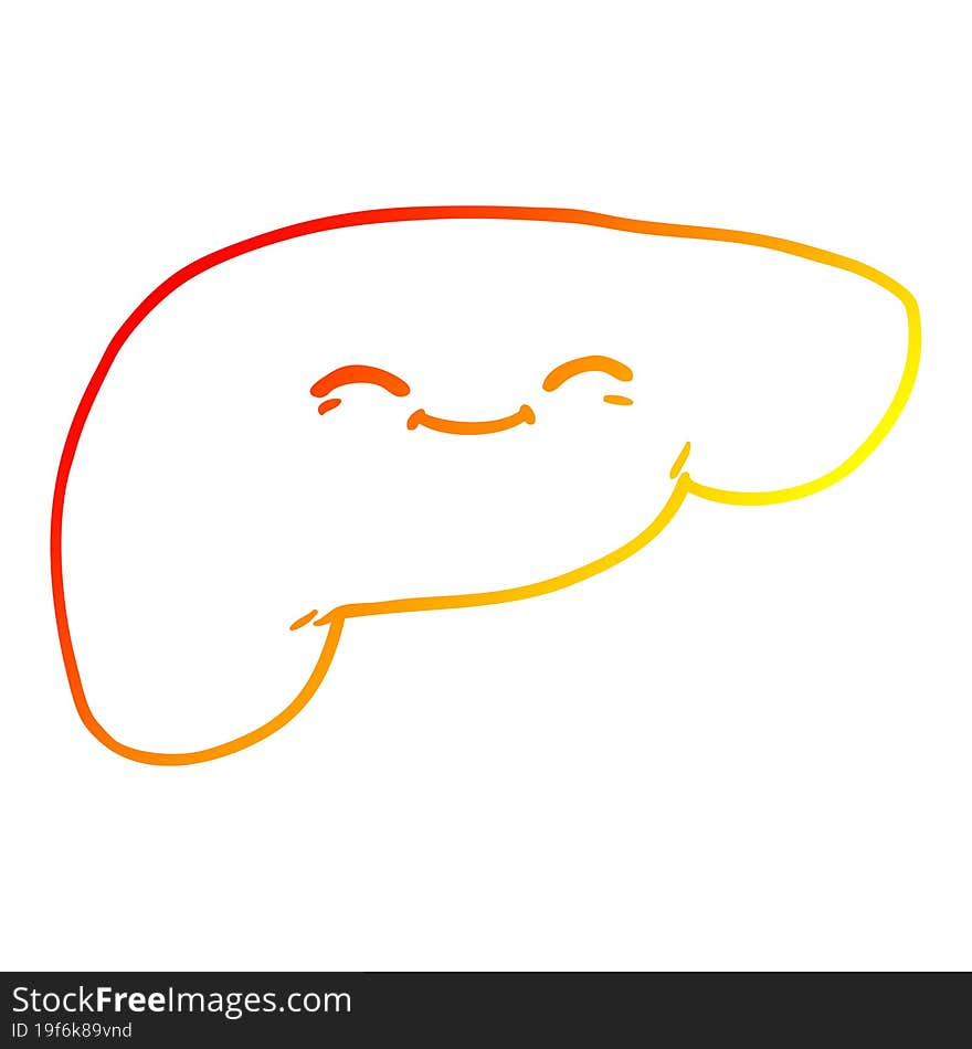 warm gradient line drawing cartoon liver