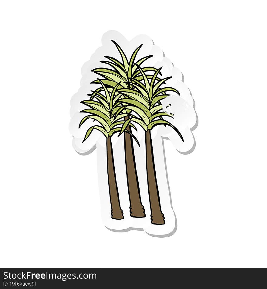 retro distressed sticker of a cartoon palm tree