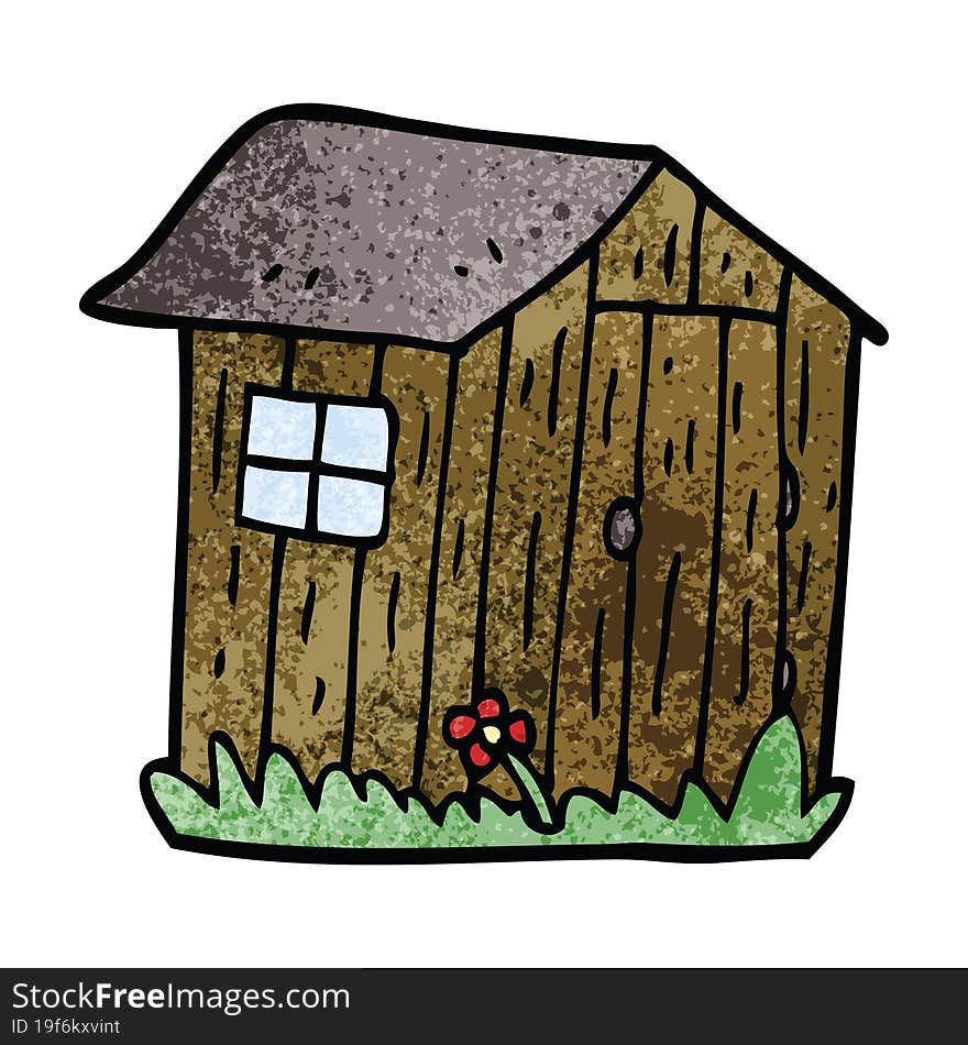 cartoon doodle wood shed