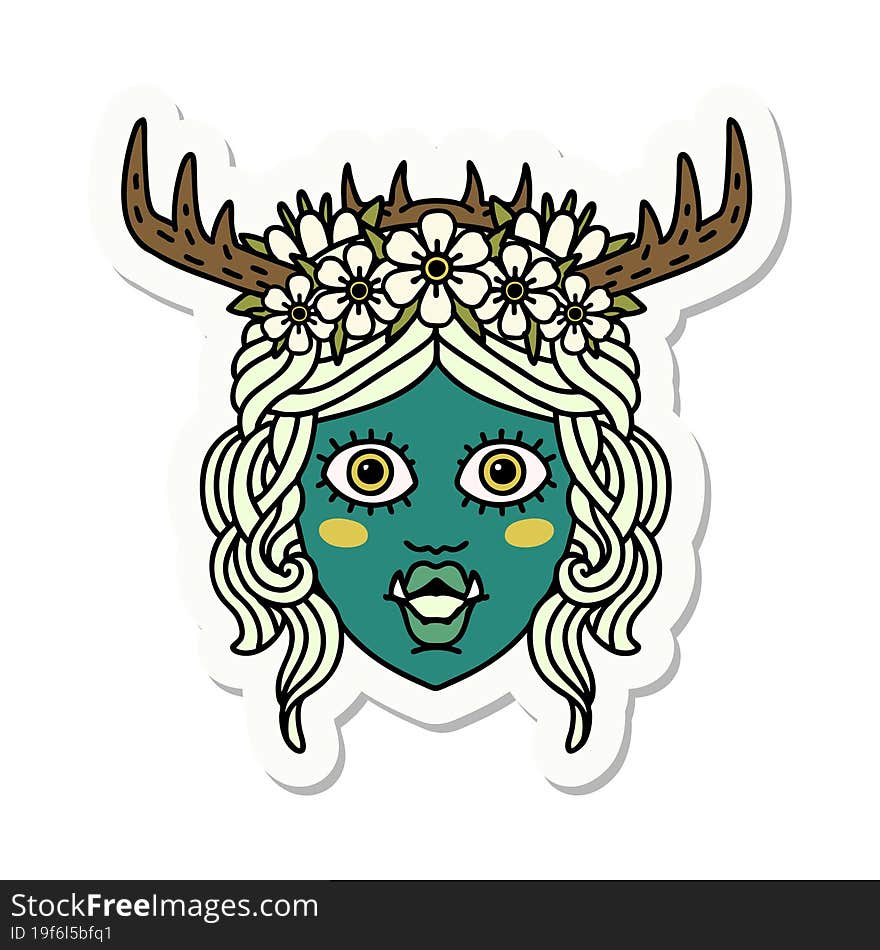 orc druid character face sticker