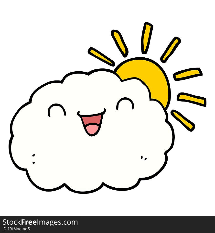 happy cartoon cloud