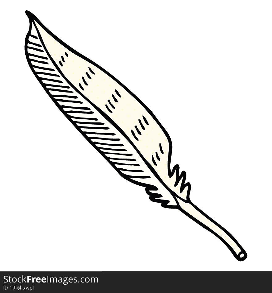 comic book style cartoon feather