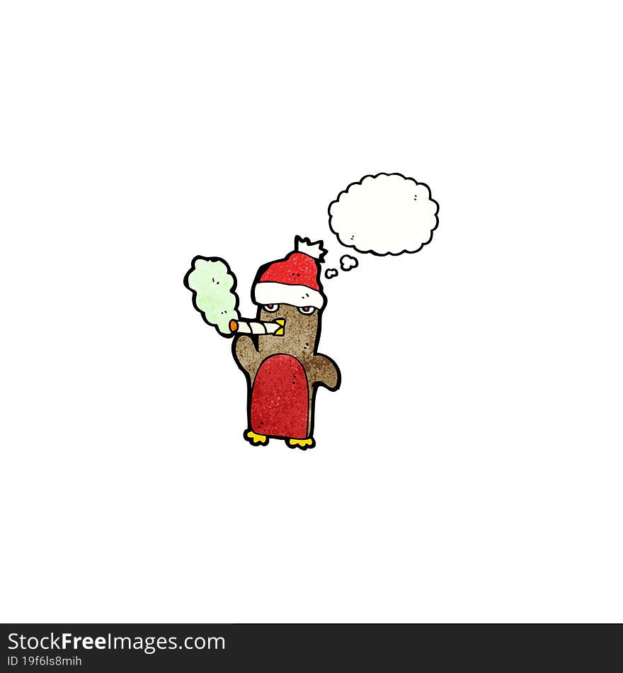 Funny Christmas Robin Cartoon