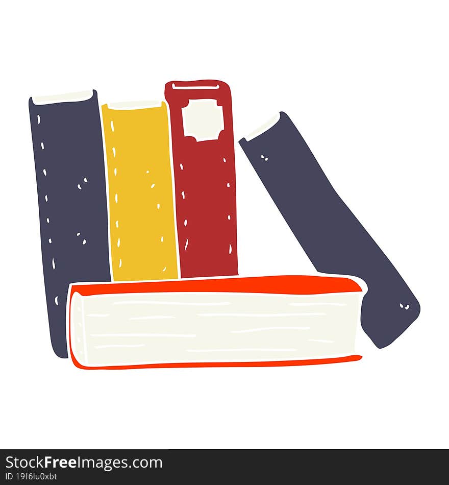 flat color illustration of books. flat color illustration of books