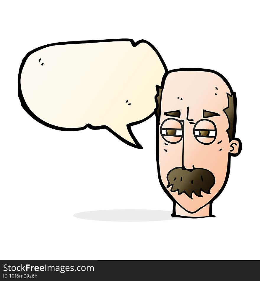 cartoon annoyed old man with speech bubble