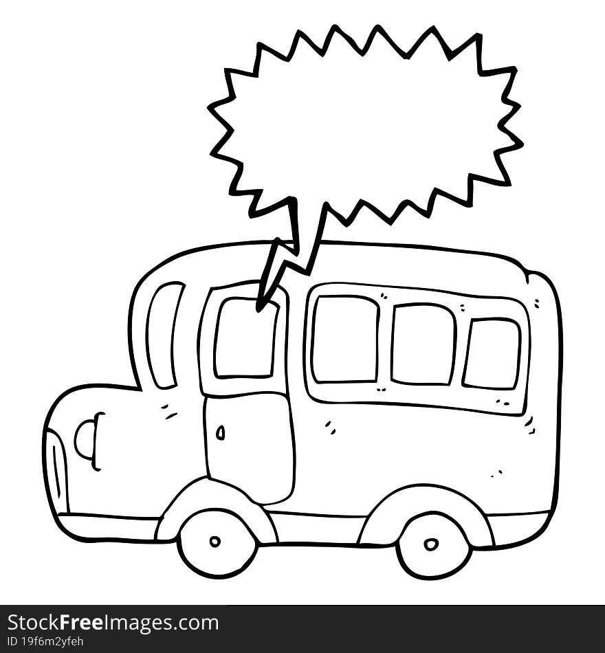 speech bubble cartoon yellow school bus