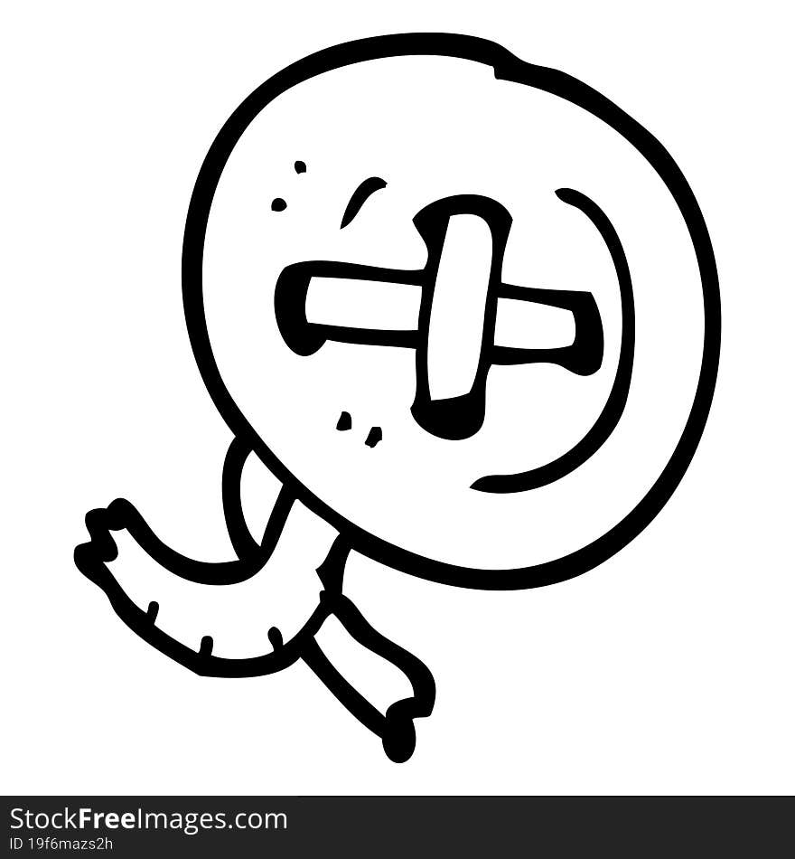 line drawing cartoon old button