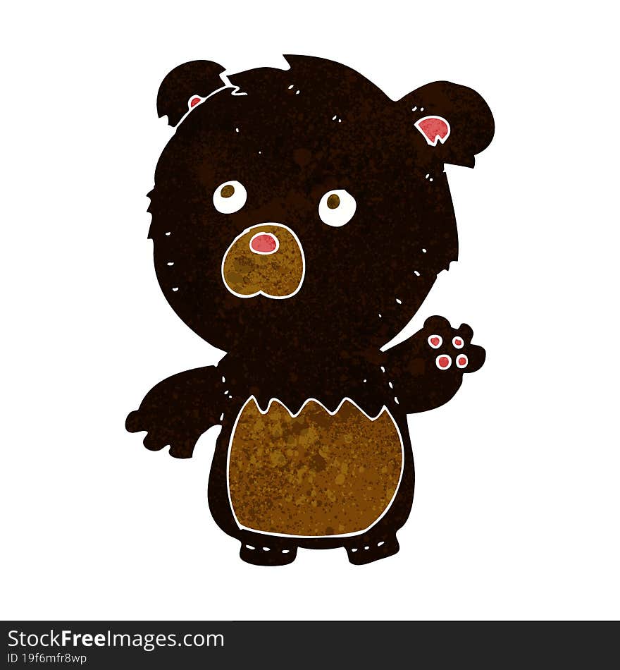 cartoon black teddy bear