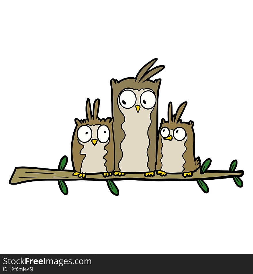 owl family cartoon. owl family cartoon