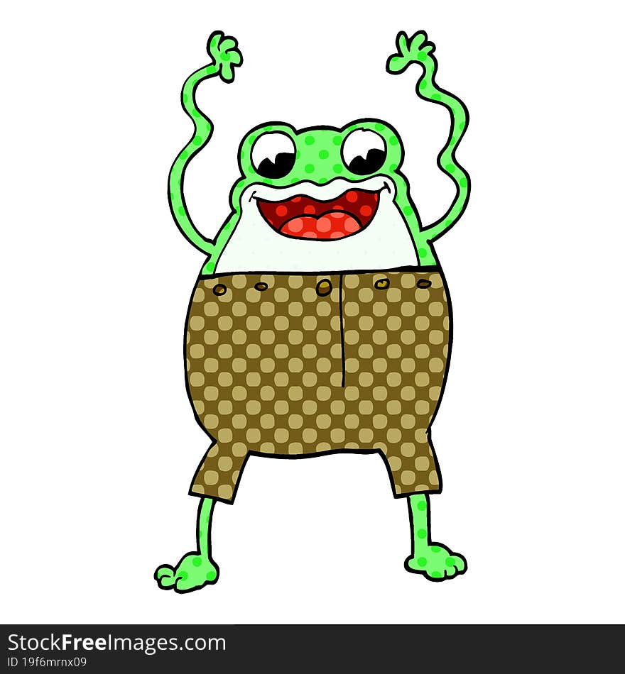 cartoon doodle frog