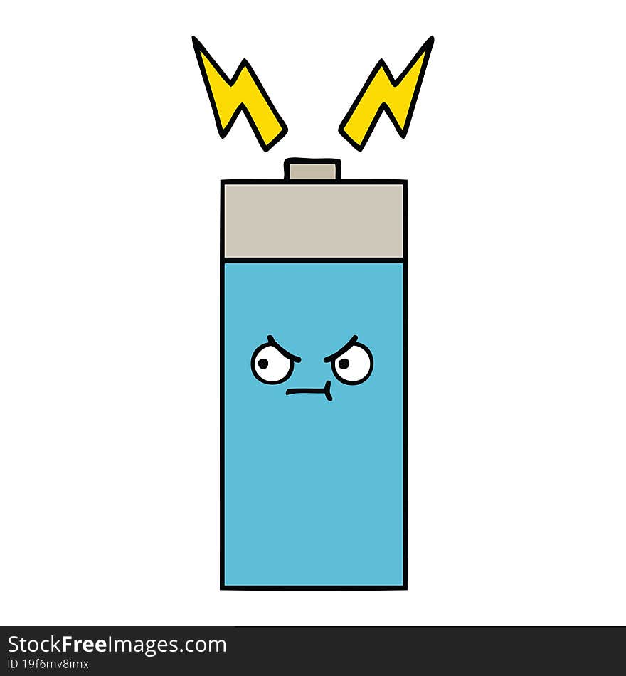 cute cartoon of a battery. cute cartoon of a battery