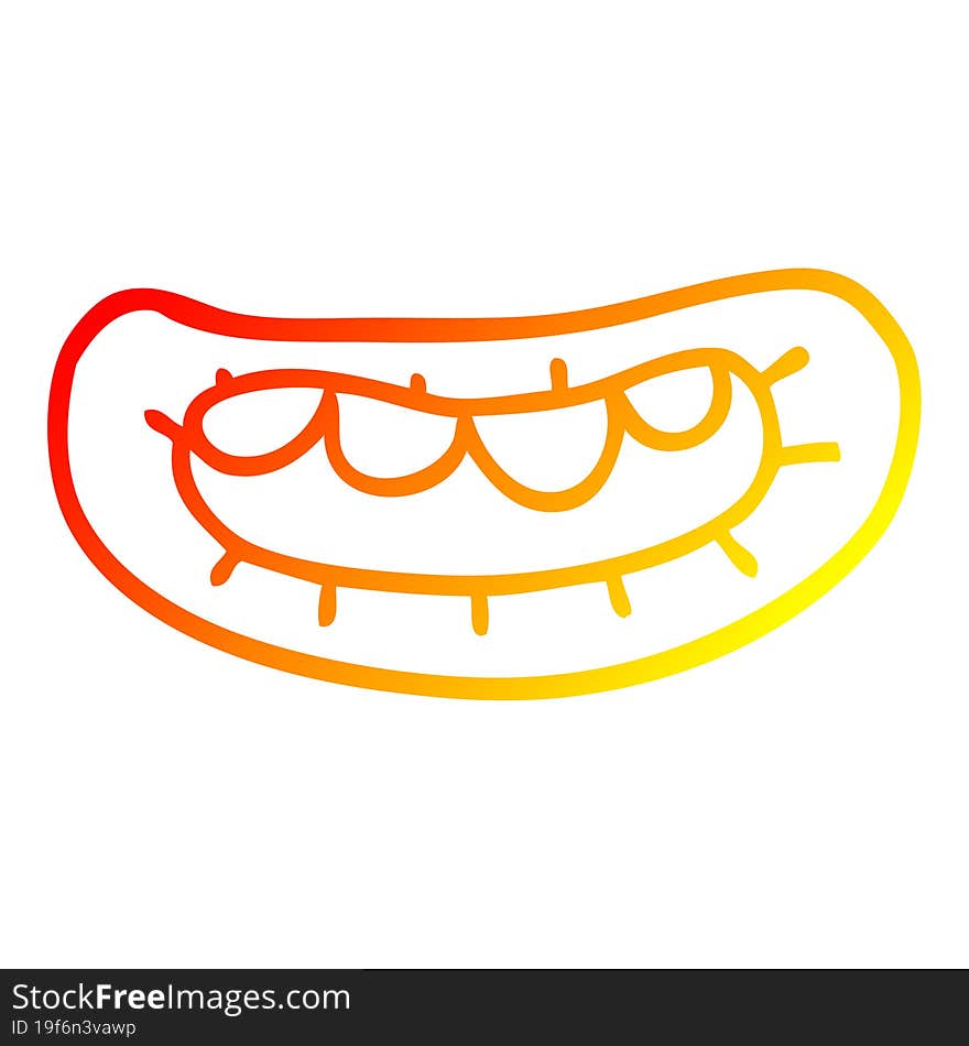 warm gradient line drawing cartoon mouth