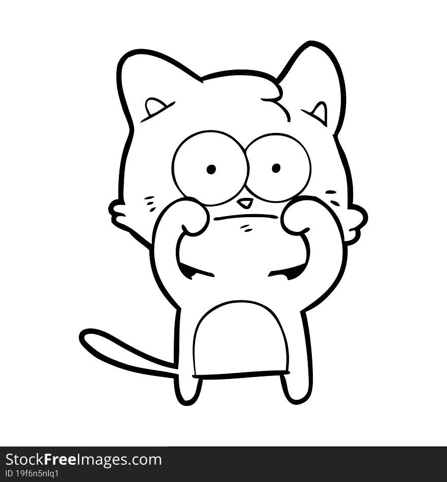 cartoon nervous cat. cartoon nervous cat