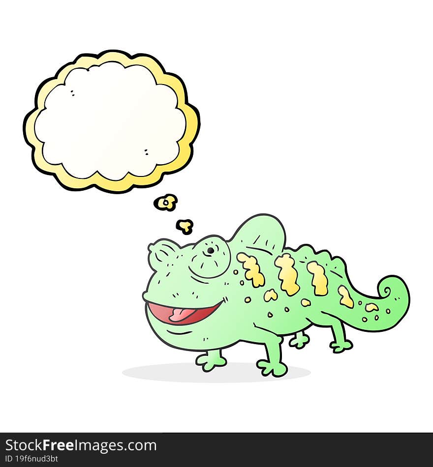 thought bubble cartoon chameleon