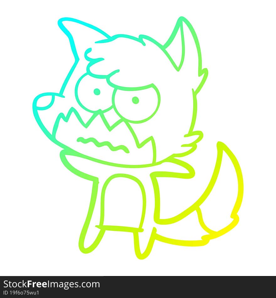 cold gradient line drawing cartoon annoyed fox