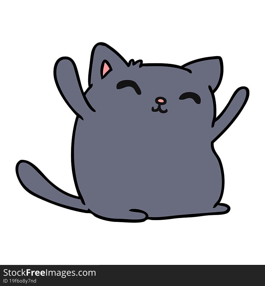 cartoon of cute kawaii cat