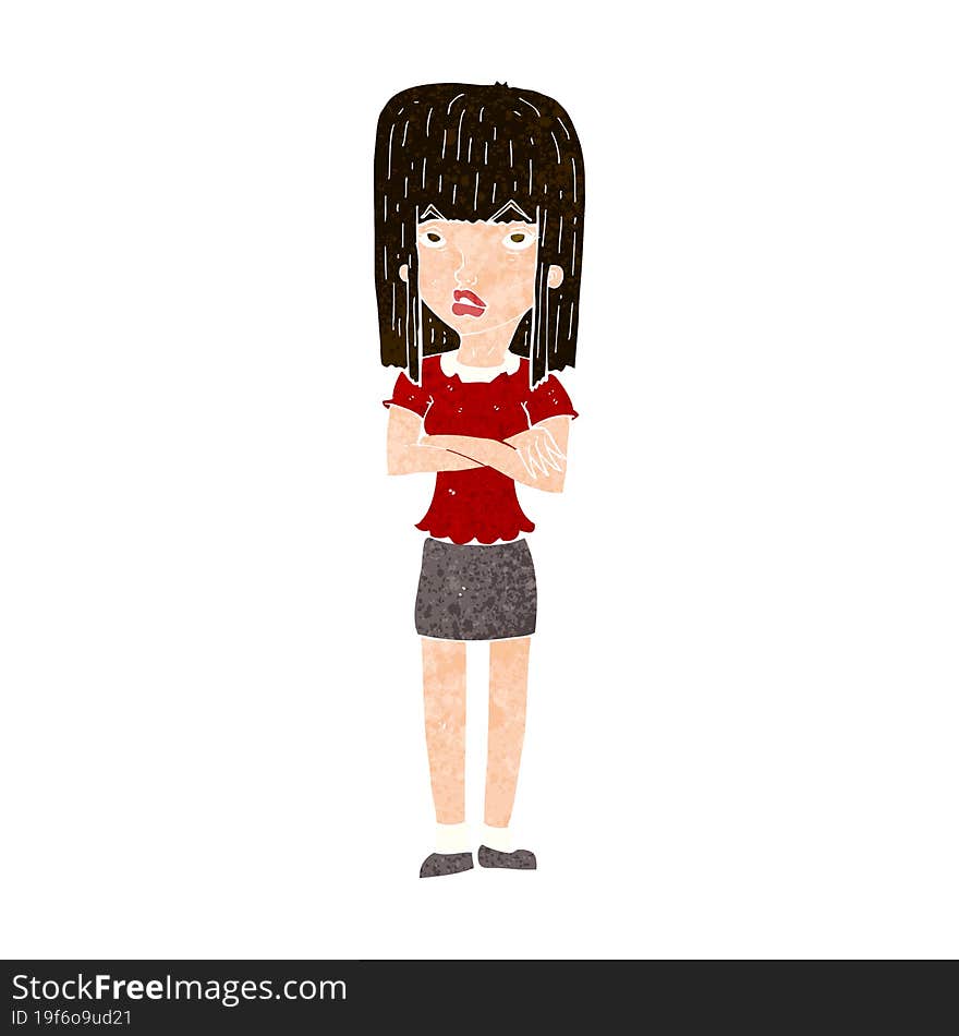 cartoon woman standing