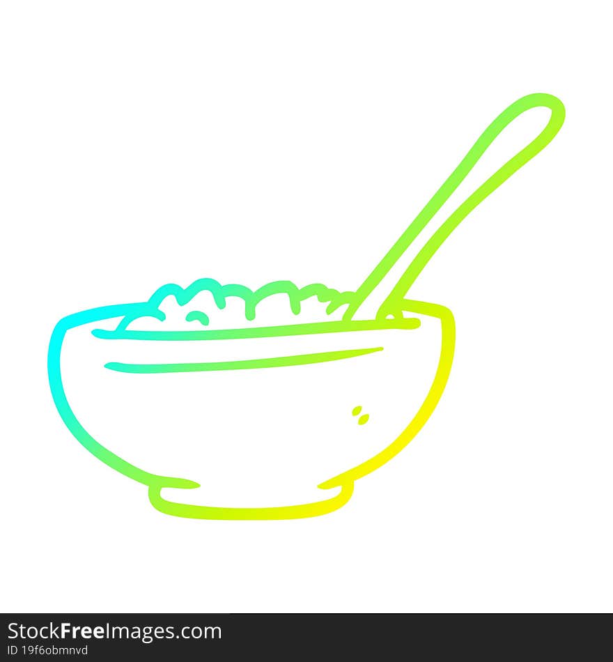 cold gradient line drawing bowl of rice