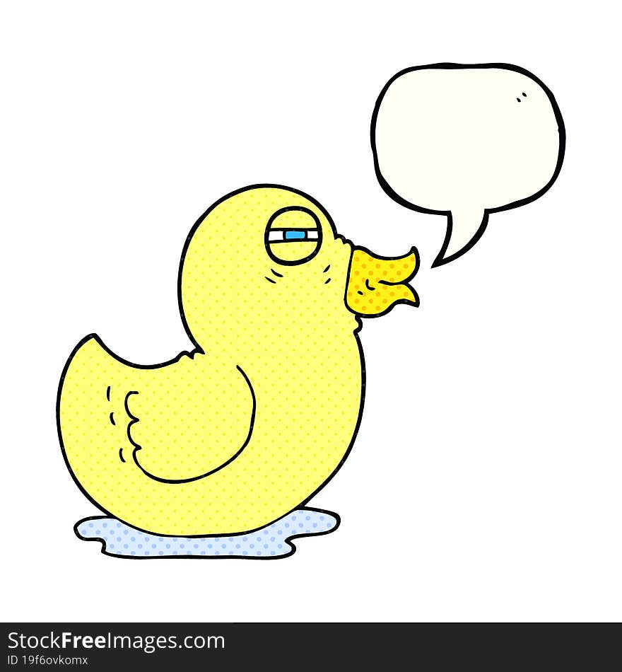 comic book speech bubble cartoon rubber duck