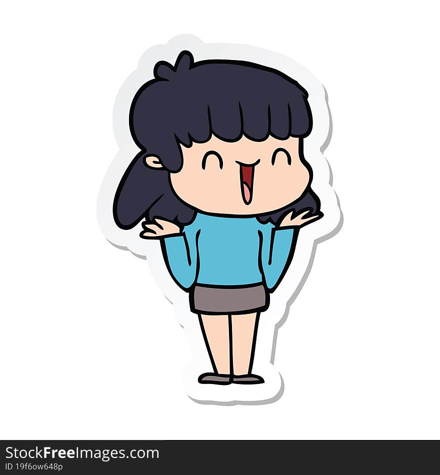 sticker of a cartoon woman