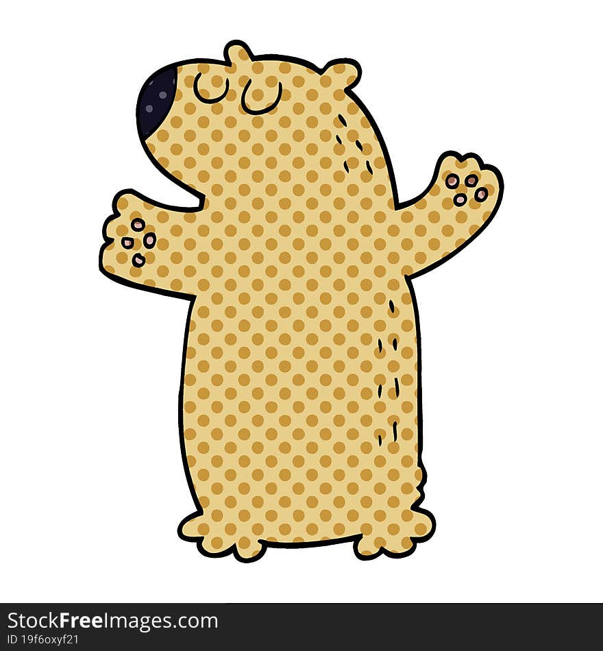 cartoon doodle bear standing