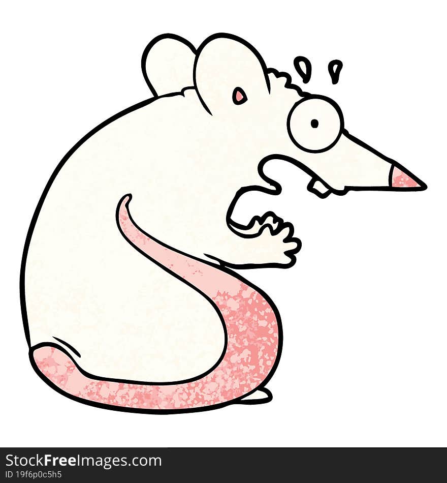 cartoon frightened mouse. cartoon frightened mouse