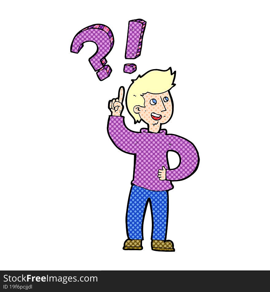 Cartoon Man Asking Question