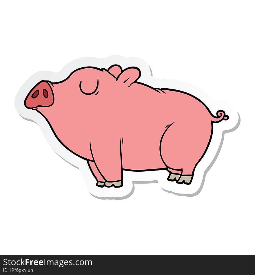 sticker of a cartoon pig