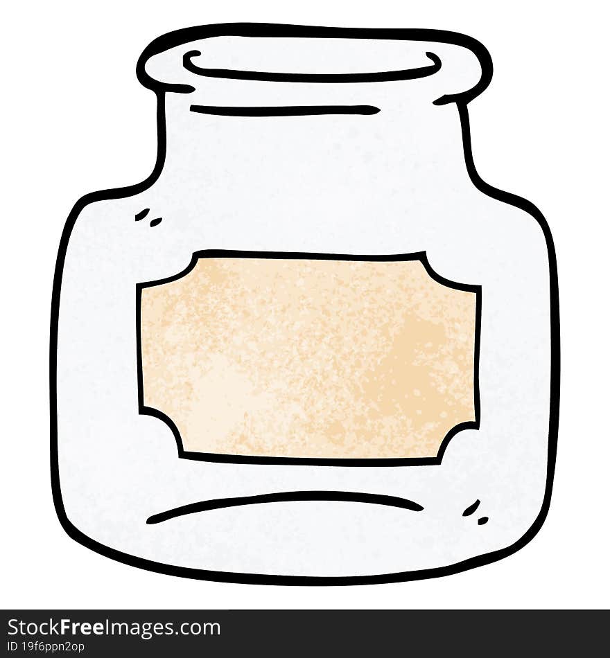 Cartoon Doodle Of Clear Glass Jar