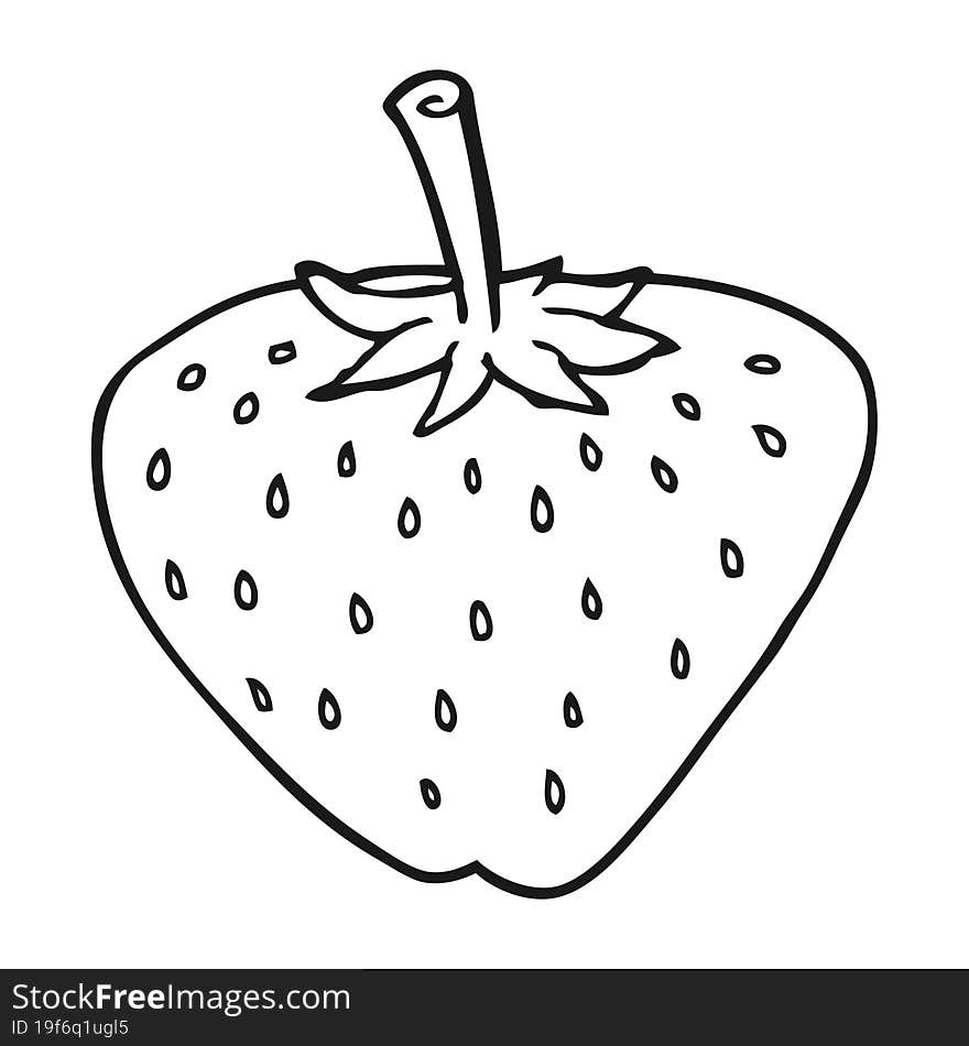 black and white cartoon strawberry