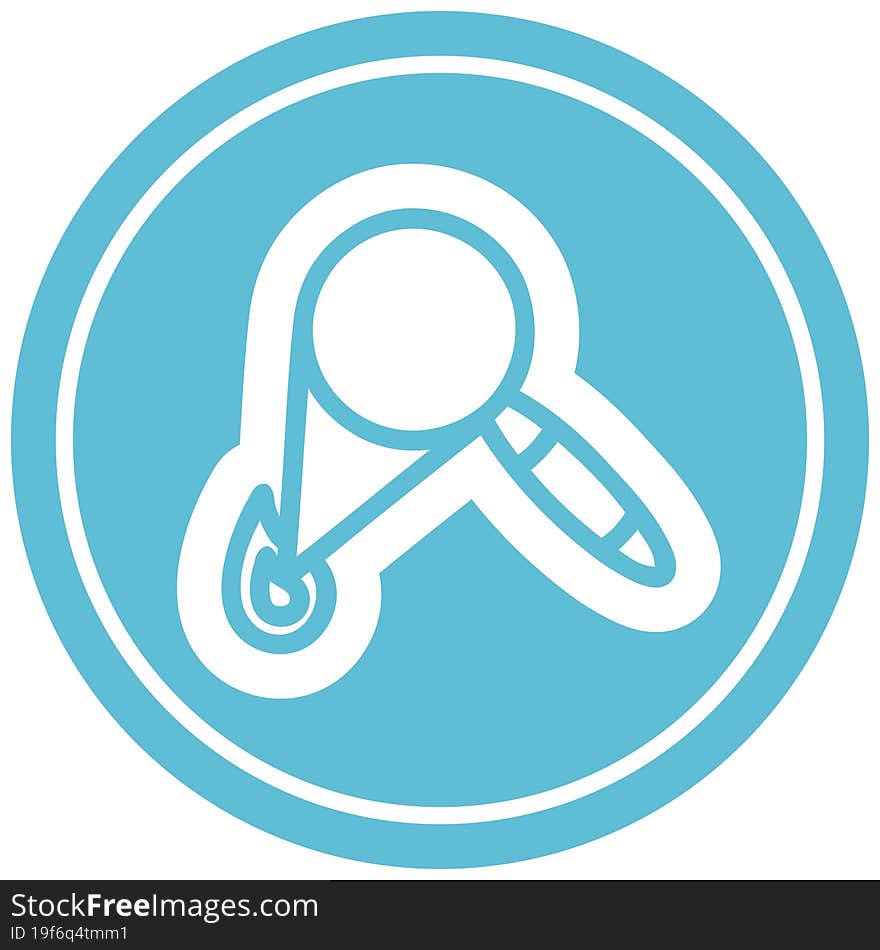 magnifying glass burning circular icon