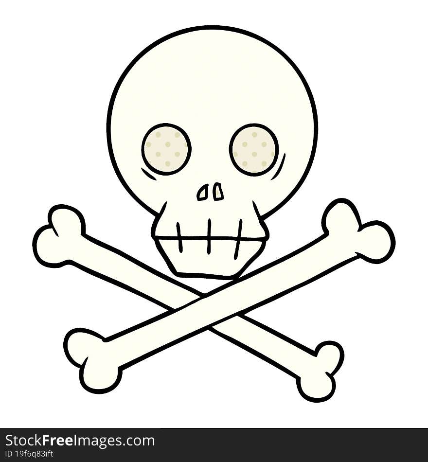 cartoon skull and crossbones. cartoon skull and crossbones