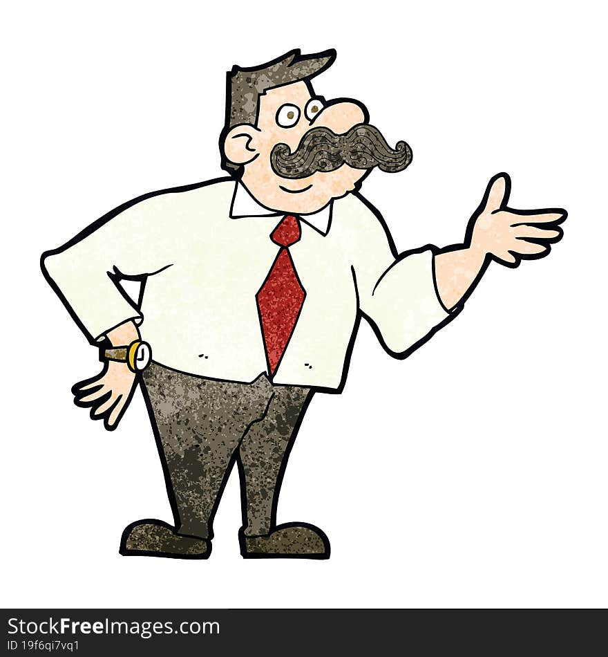 cartoon mustache man