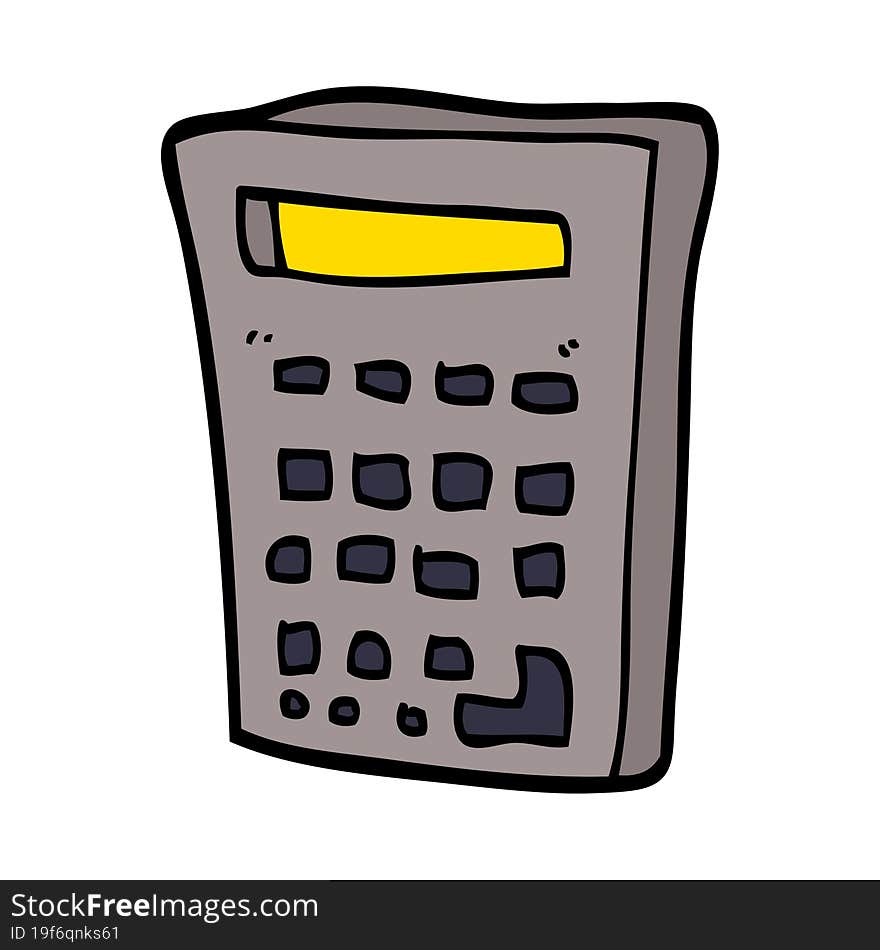 cartoon doodle electronic calculator